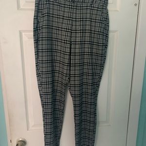 Hot topic black and white plaid pants